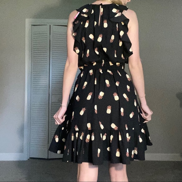 NWT Kate Spade Ruffle Sleeveless Pineapple Dress - Picture 4 of 7